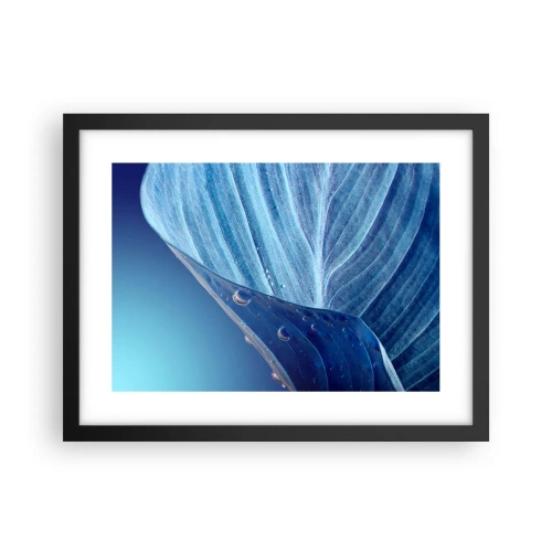 Affiche dans un cadre noir - Poster - Gouttes cachées du bleu - 40x30 cm
