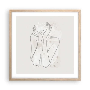 Affiche dans un chêne clair - Poster - Instant de rêve - 50x50 cm