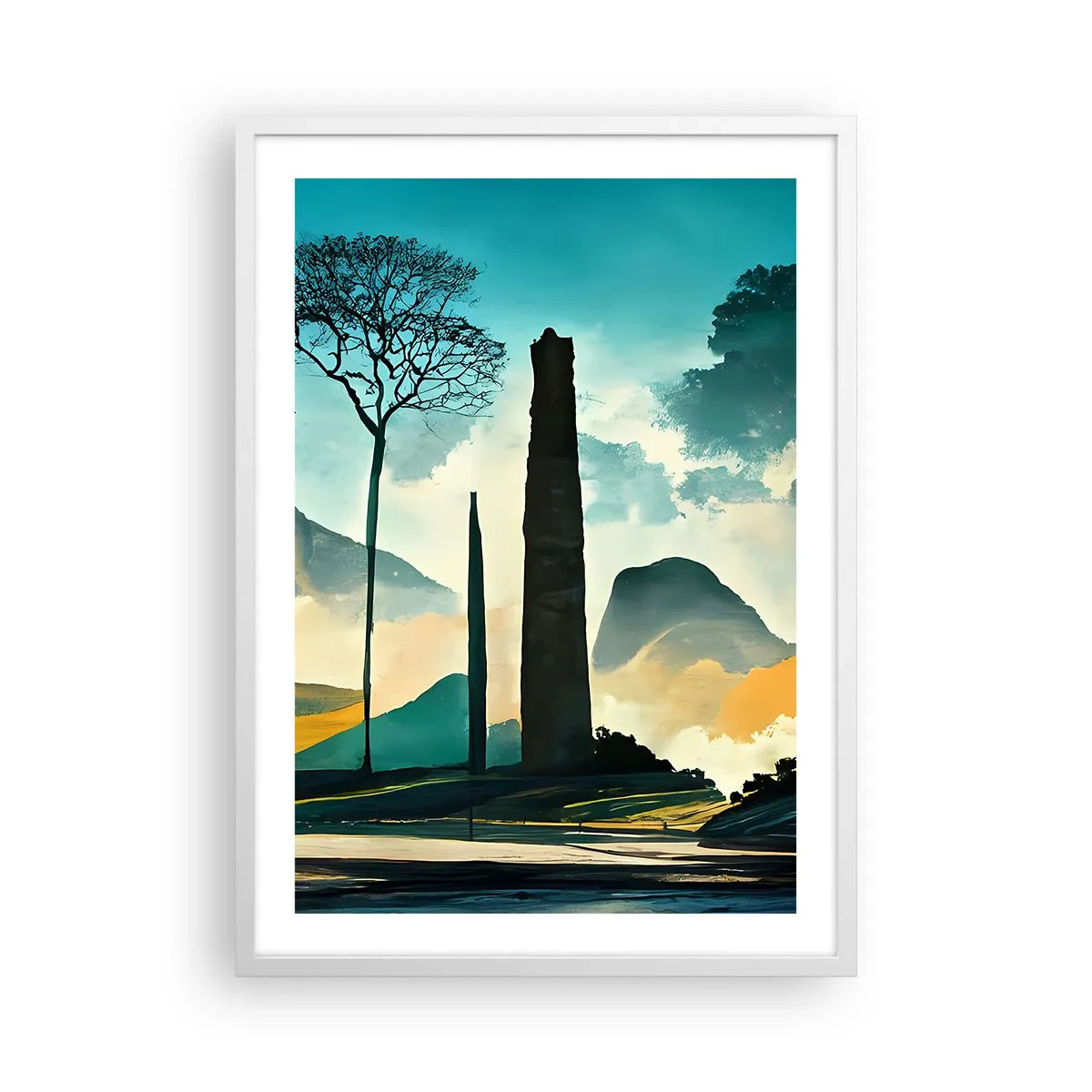 Affiche dans un cadre blanc - Poster - Toujours de plus en plus haut - 50x70 cm