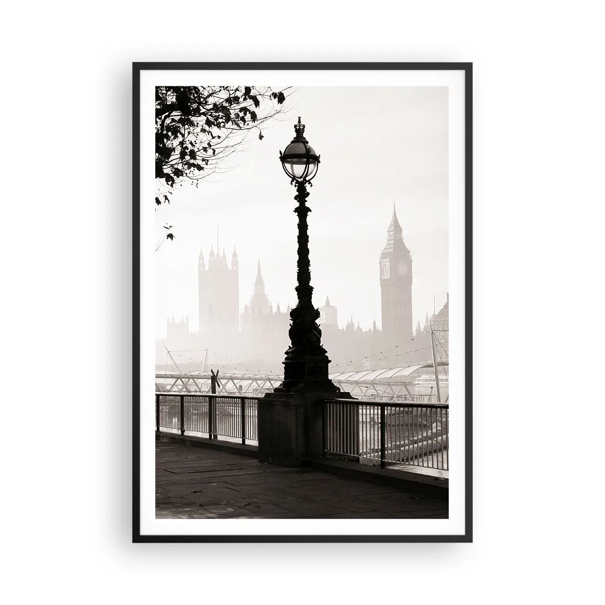 Affiche dans un cadre noir - Poster - Un matin londonien - 70x100 cm