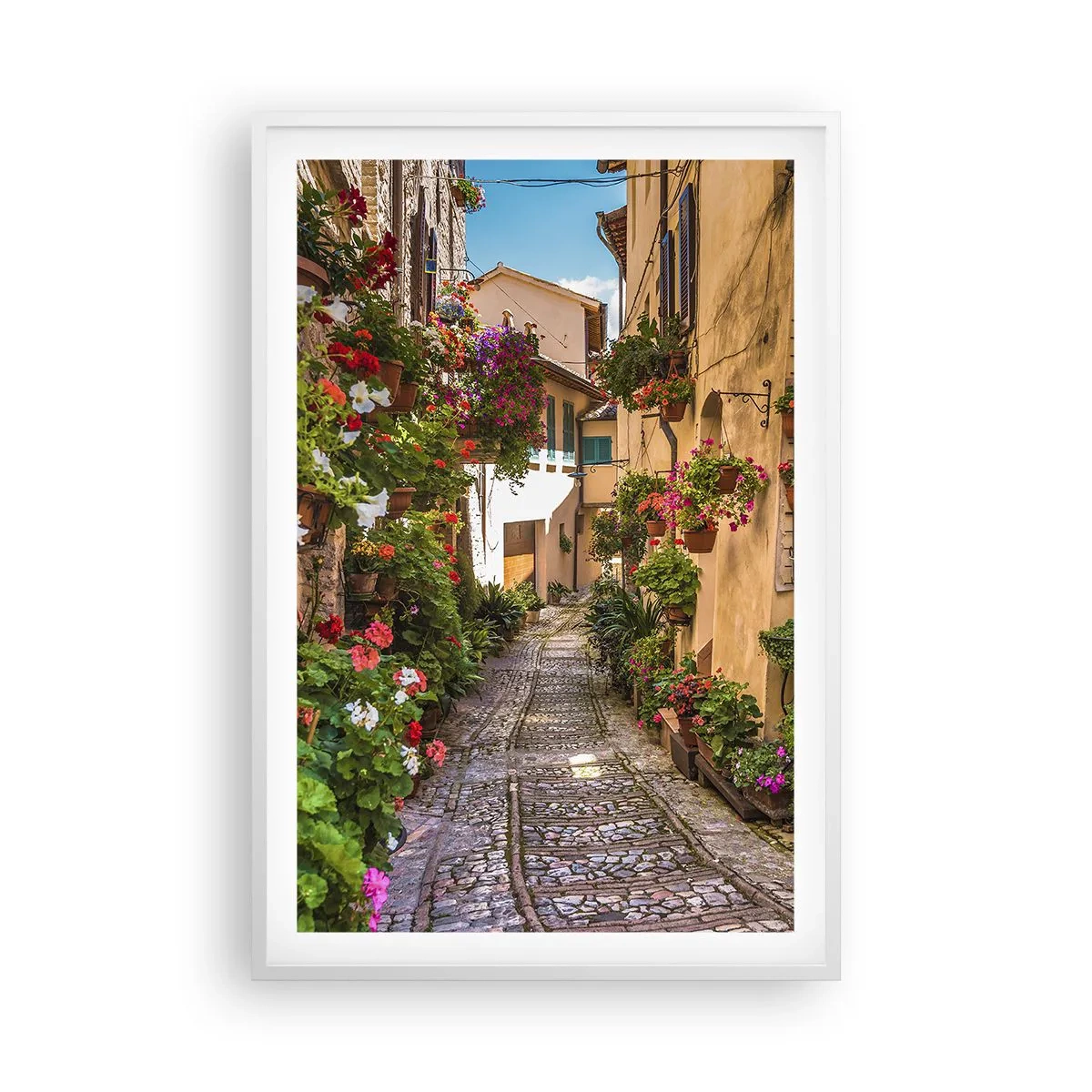 Affiche dans un cadre blanc - Poster - Ruelle italienne - 61x91 cm