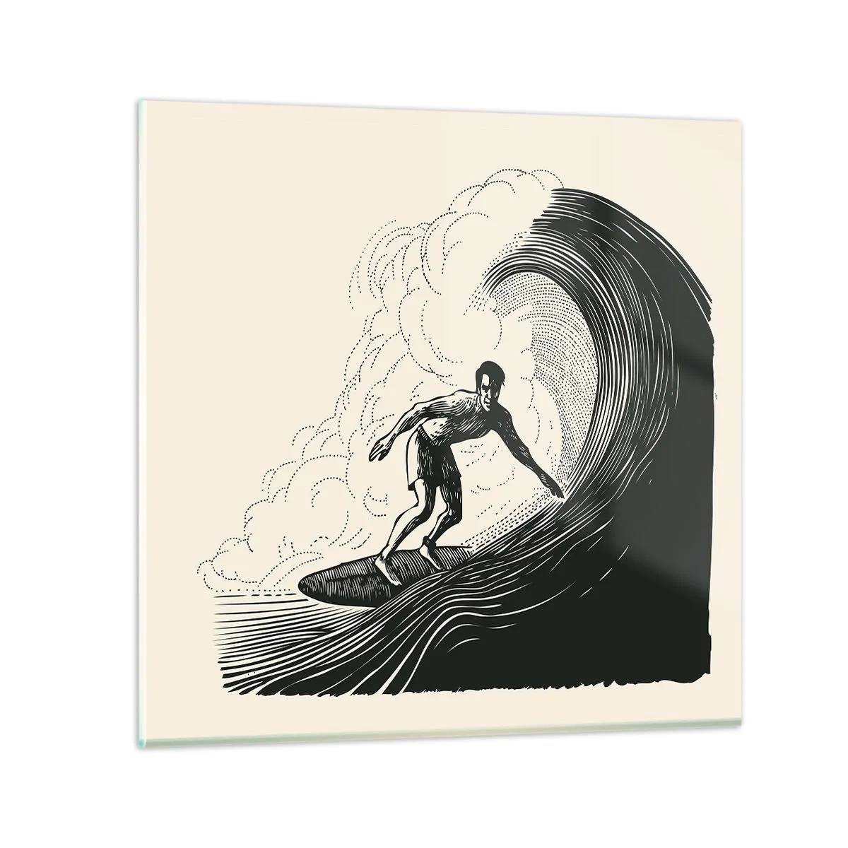 Impression sur verre - Image sur verre - Le roi de la vague - 40x40 cm