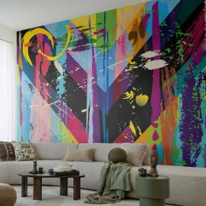 Papier peint sur mesure Autocollant Deluxe - De haut en bas - Abstraction, Morceau, Graphique