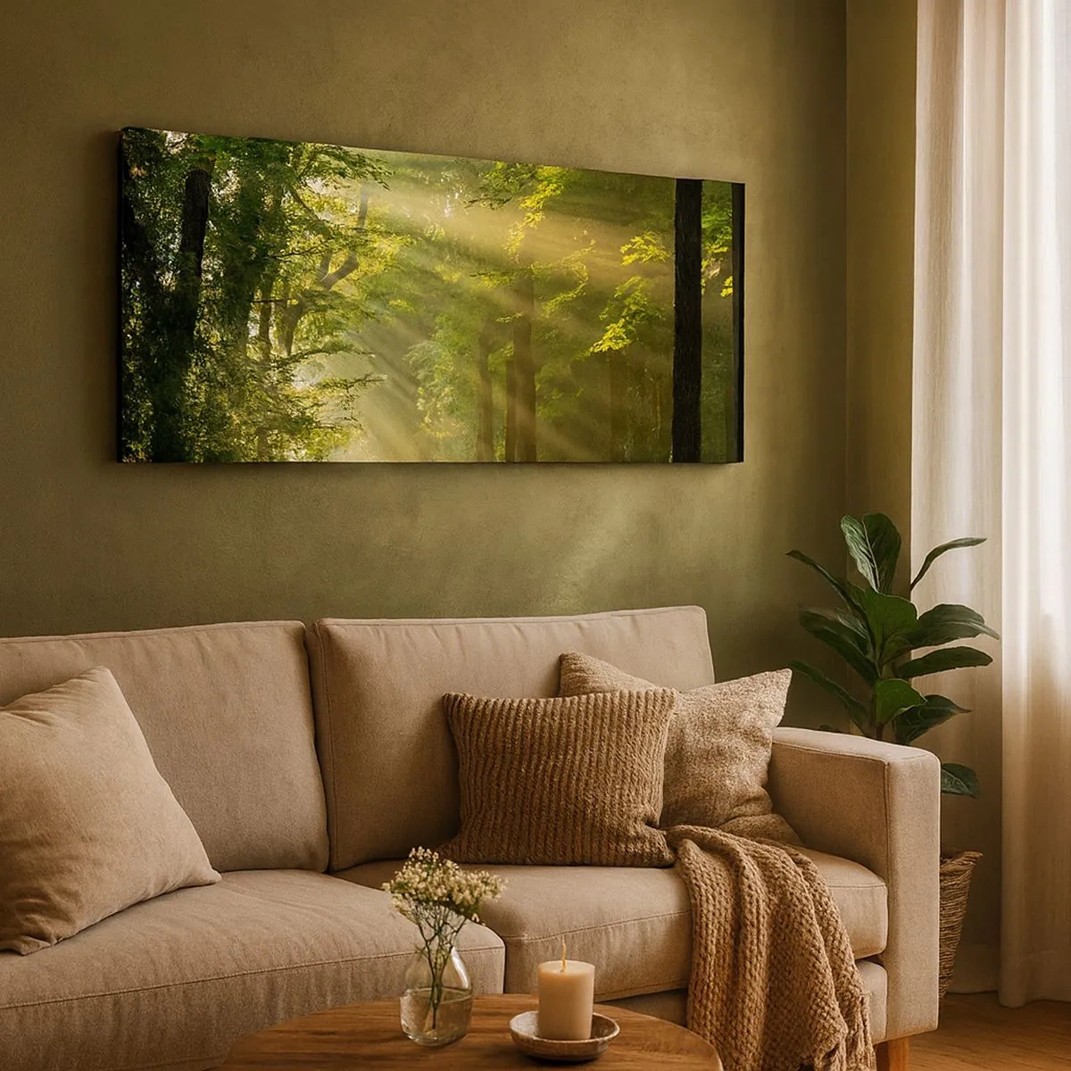 Impression sur toile - Image sur toile - Moment de forêt - 100x40 cm