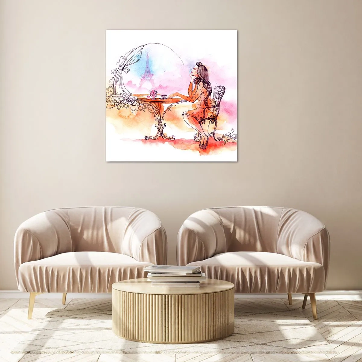 Impression sur verre - Image sur verre - Le chic parisien - 60x60 cm
