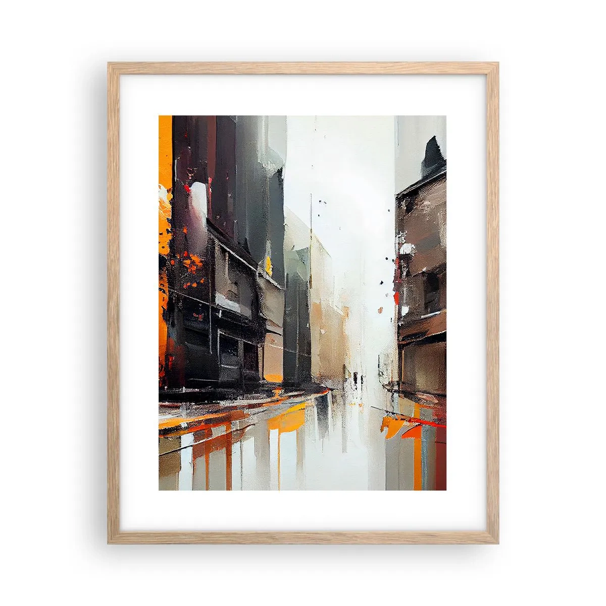 Affiche dans un chêne clair - Poster - Jour de pluie - 40x50 cm