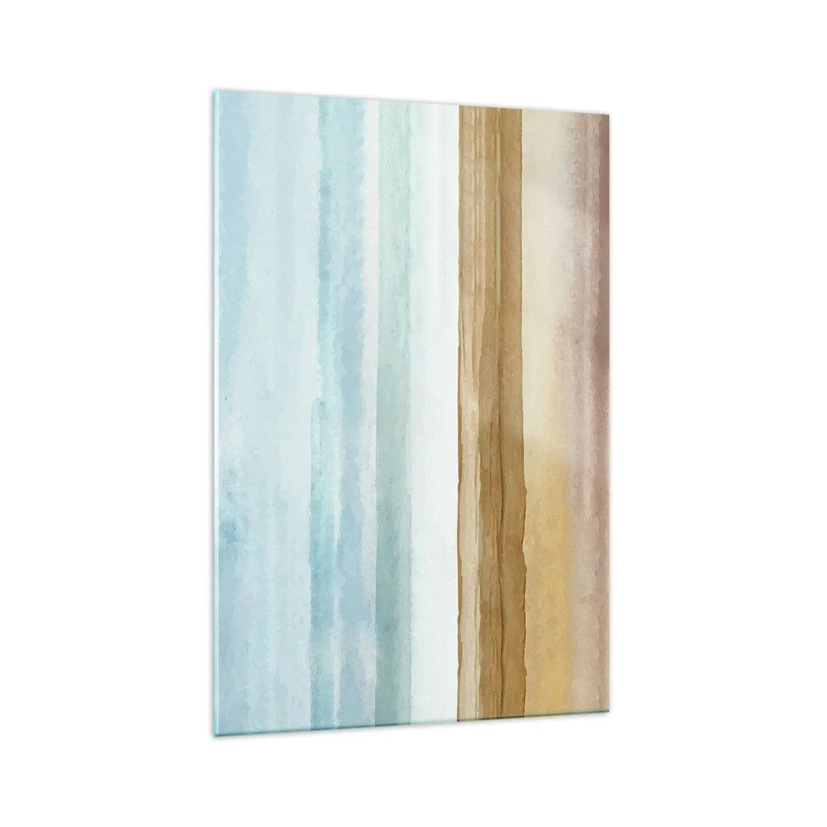 Impression sur verre - Image sur verre - Paysage de plage abstrait aux tons pastel - 70x100cm - Réconfort - Décoration murale moderne pour le salon et la chambre ARTTOR