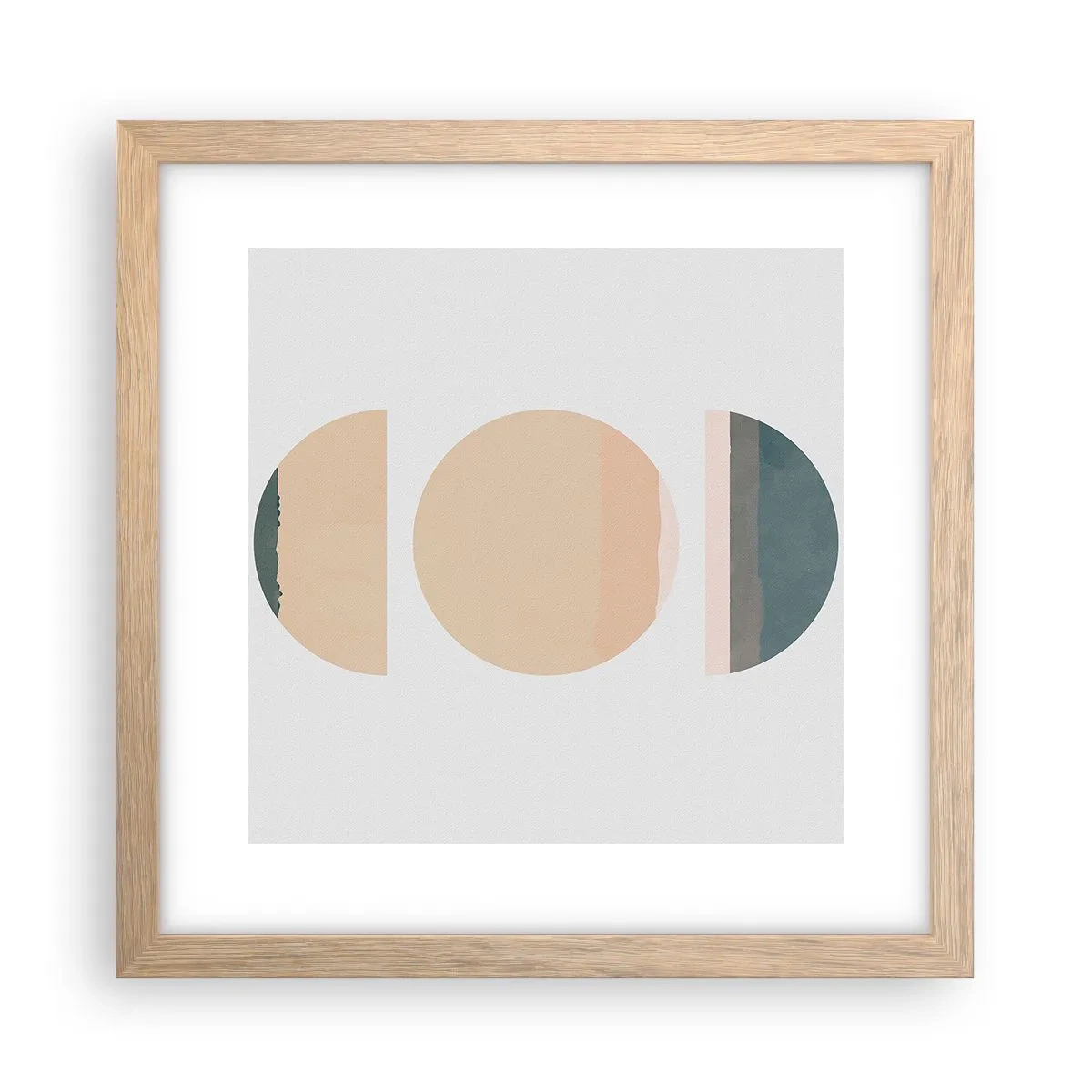 Affiche dans un chêne clair - Poster - Cercles après cercles - 30x30 cm