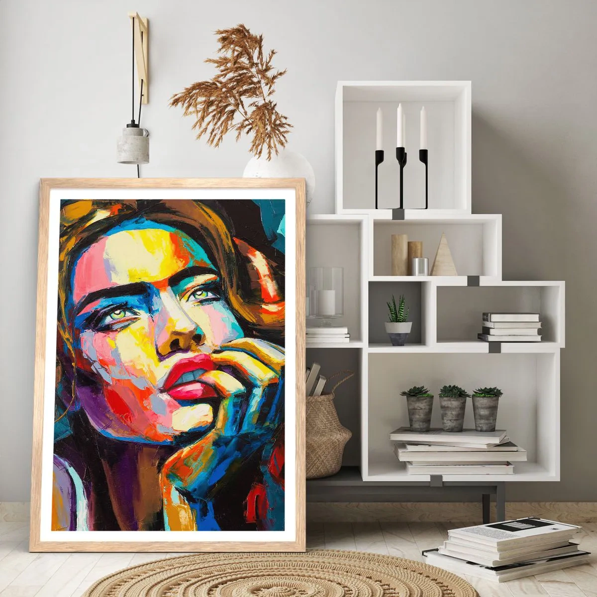 Affiche dans un chêne clair - Poster - Les rêves volent dans le ciel comme des oiseaux - 70x100 cm