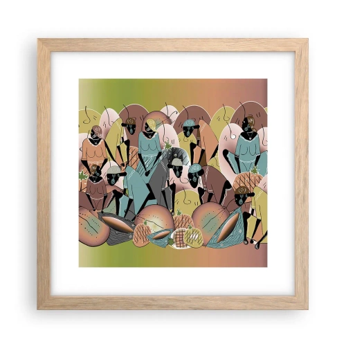 Affiche dans un chêne clair - Poster - De grandes fêtes arrivent - 30x30 cm