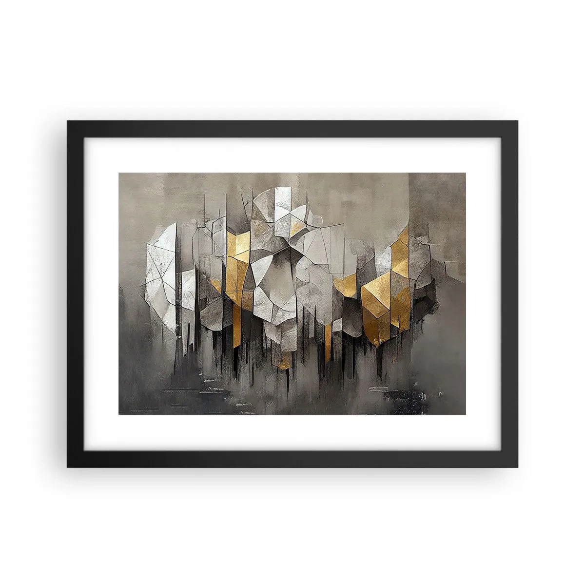 Affiche dans un cadre noir - Poster - Composition de glace et de lumière - 40x30 cm