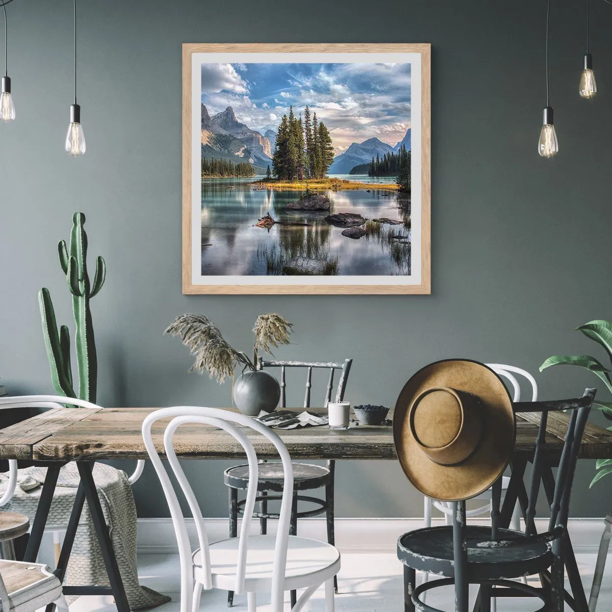 Affiche dans un chêne clair - Poster - Sous les grandes eaux claires - 30x30 cm