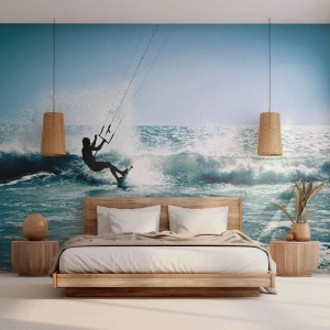 Papier Peint Autocollant Deluxe Sticker - On se laisse emporter - sport, Kite surf, Mer - 250x175 cm