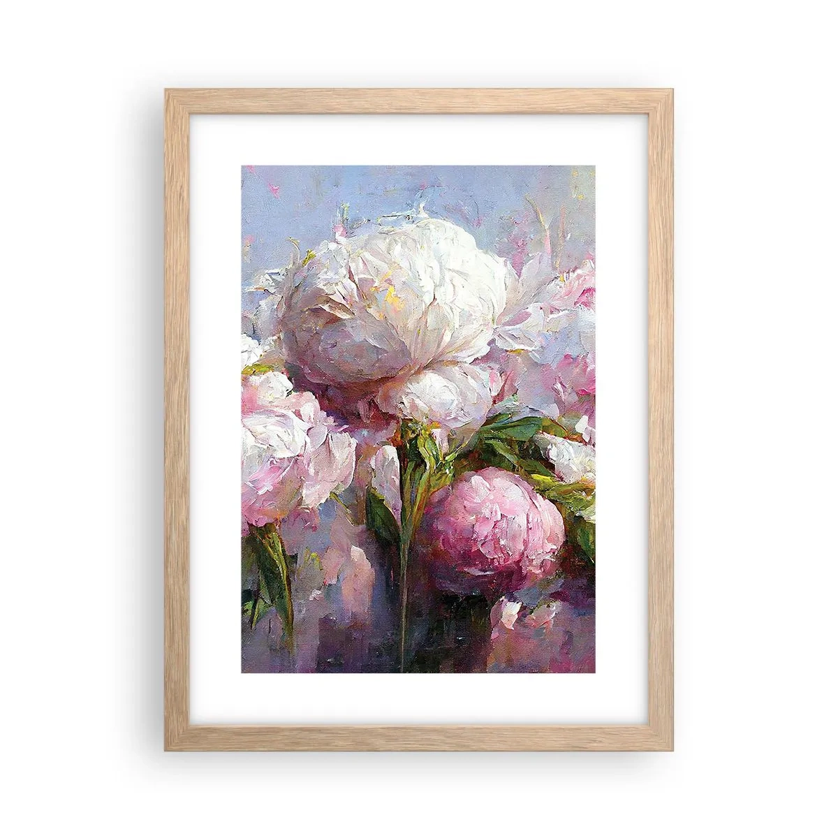 Affiche dans un chêne clair - Poster - Un bouquet plein de vie - 30x40 cm