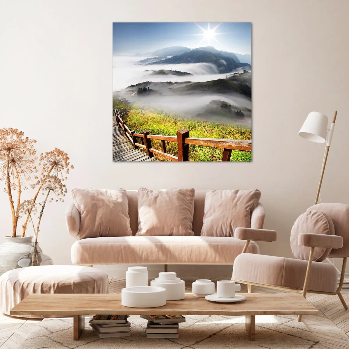 Impression sur toile - Image sur toile - Tissé d'éblouissement et de brouillard - 60x60 cm