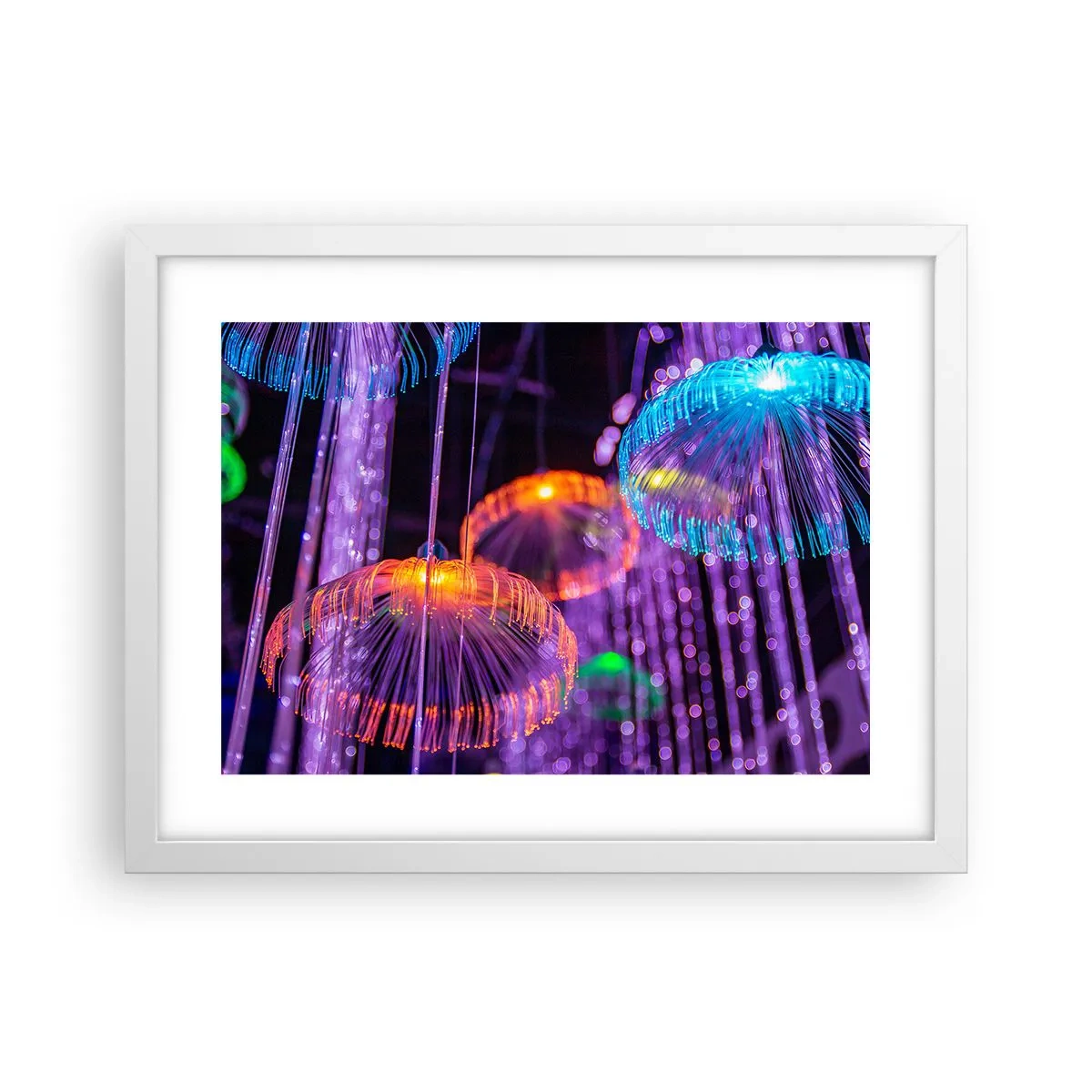 Affiche dans un cadre blanc - Poster - Fontaine lumineuse - 40x30 cm
