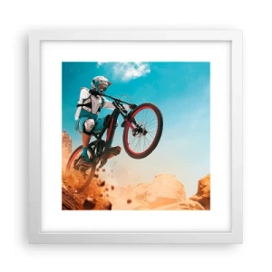 Affiche dans un cadre blanc - Poster - Démon de la folie du vélo - 30x30 cm