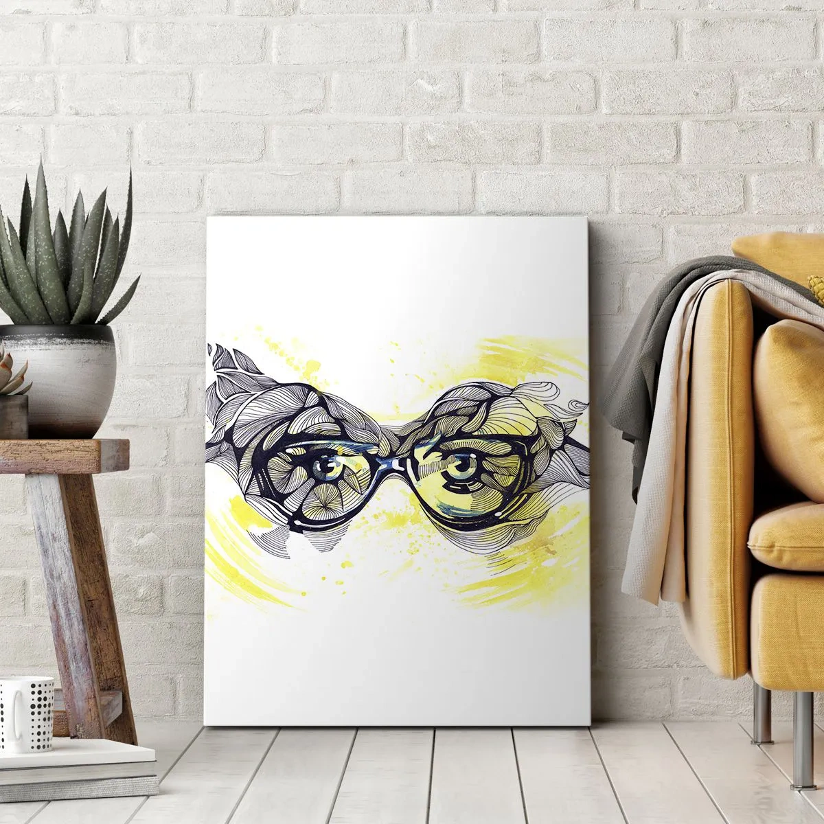 Impression sur toile - Image sur toile - À travers des lunettes bleues - 45x80 cm