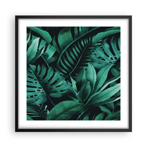 Affiche dans un cadre noir - Poster - Profondeur du vert tropical - 50x50 cm