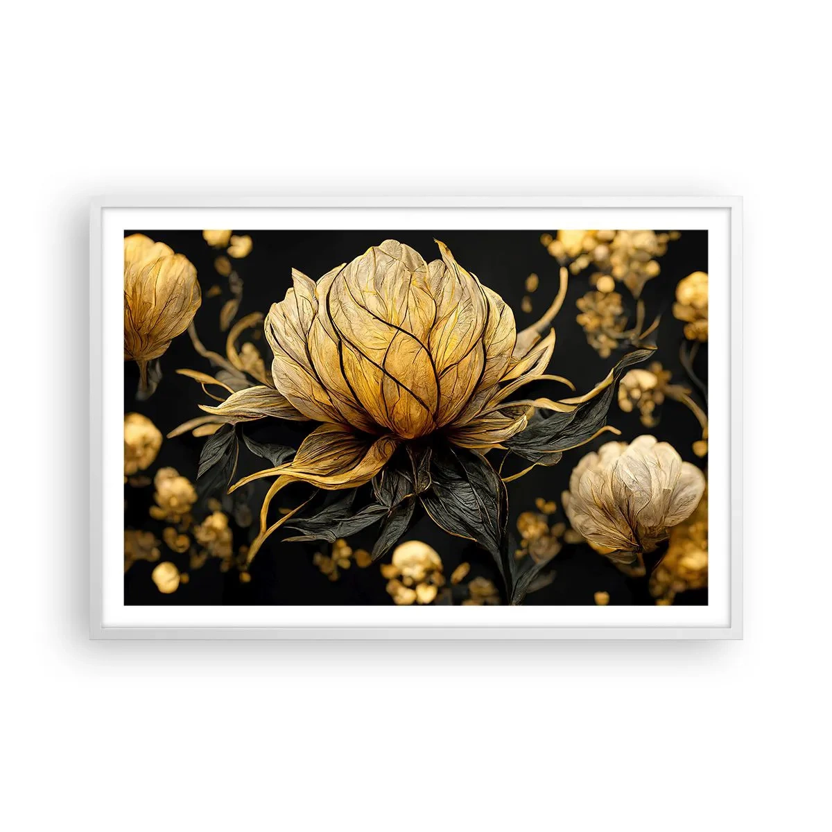 Affiche dans un cadre blanc - Poster - Fragilité subtile - 91x61 cm