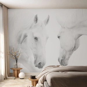 Papier peint sur mesure Standard Eco - Serait-ce de l’amitié? - Les chevaux, Nature, Animaux