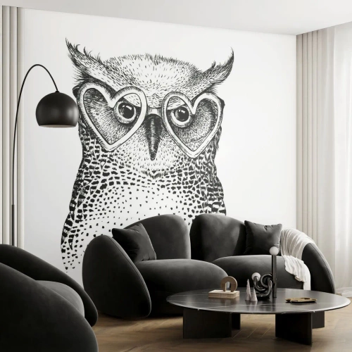 Papier Peint Autocollant Deluxe Sticker - Sagement et avec amour - Hibou, Pour les enfants, Animaux - 250x175 cm