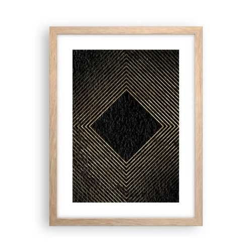 Affiche dans un chêne clair - Poster - Géométrie dans un style glamour - 30x40 cm