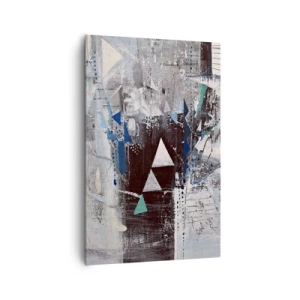 Impression sur toile - Image sur toile - Composition abstraite avec des triangles et des motifs géométriques - 80x120cm - Ordre prioritaire des triangles - Décoration murale moderne pour le salon et la chambre ARTTOR