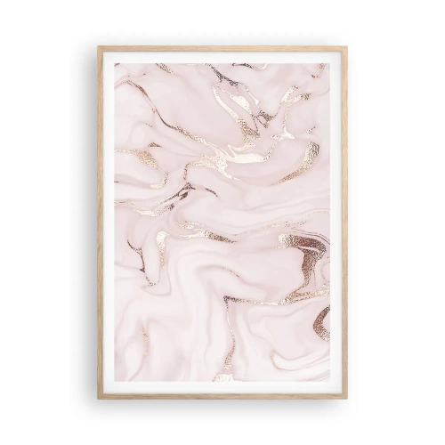 Affiche dans un chêne clair - Poster - Dans un châle rose - 70x100 cm