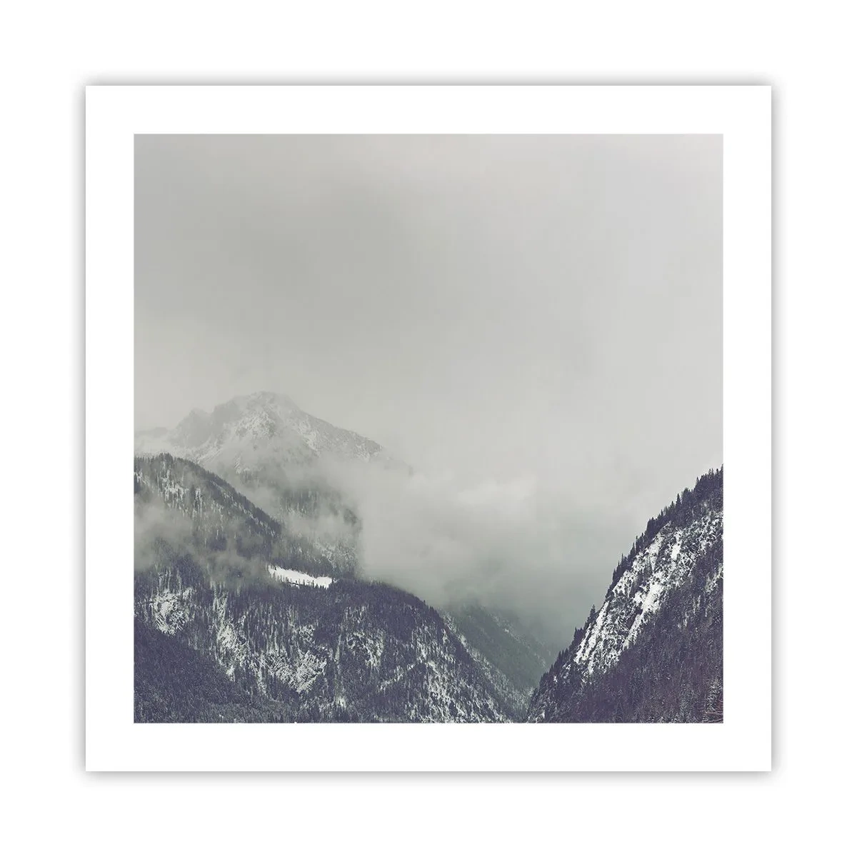 Affiche - Poster - Vallée brumeuse - 50x50 cm