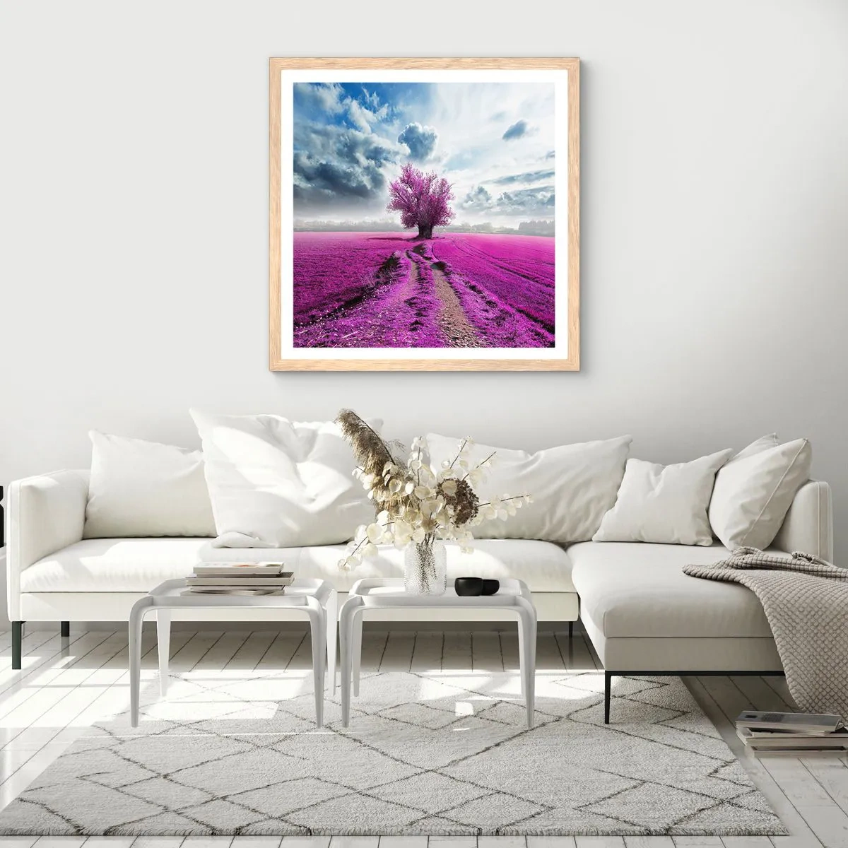 Affiche dans un chêne clair - Poster - Lande - nature sauvage - 40x40 cm