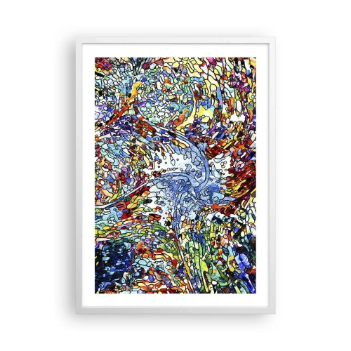Affiche dans un cadre blanc - Poster - Goutte de vitrail - 50x70 cm