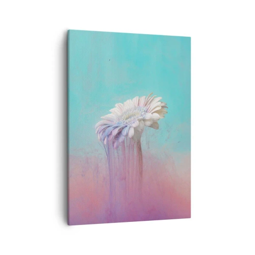 Impression sur toile - Image sur toile - Gerbera pastel avec effet flou - 50x70cm - Le monde souterrain des fleurs - Décoration murale moderne pour le salon et la chambre ARTTOR