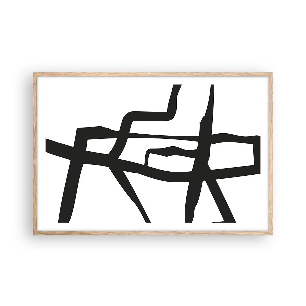 Affiche dans un chêne clair - Poster - Conception noir et blanc - 91x61 cm