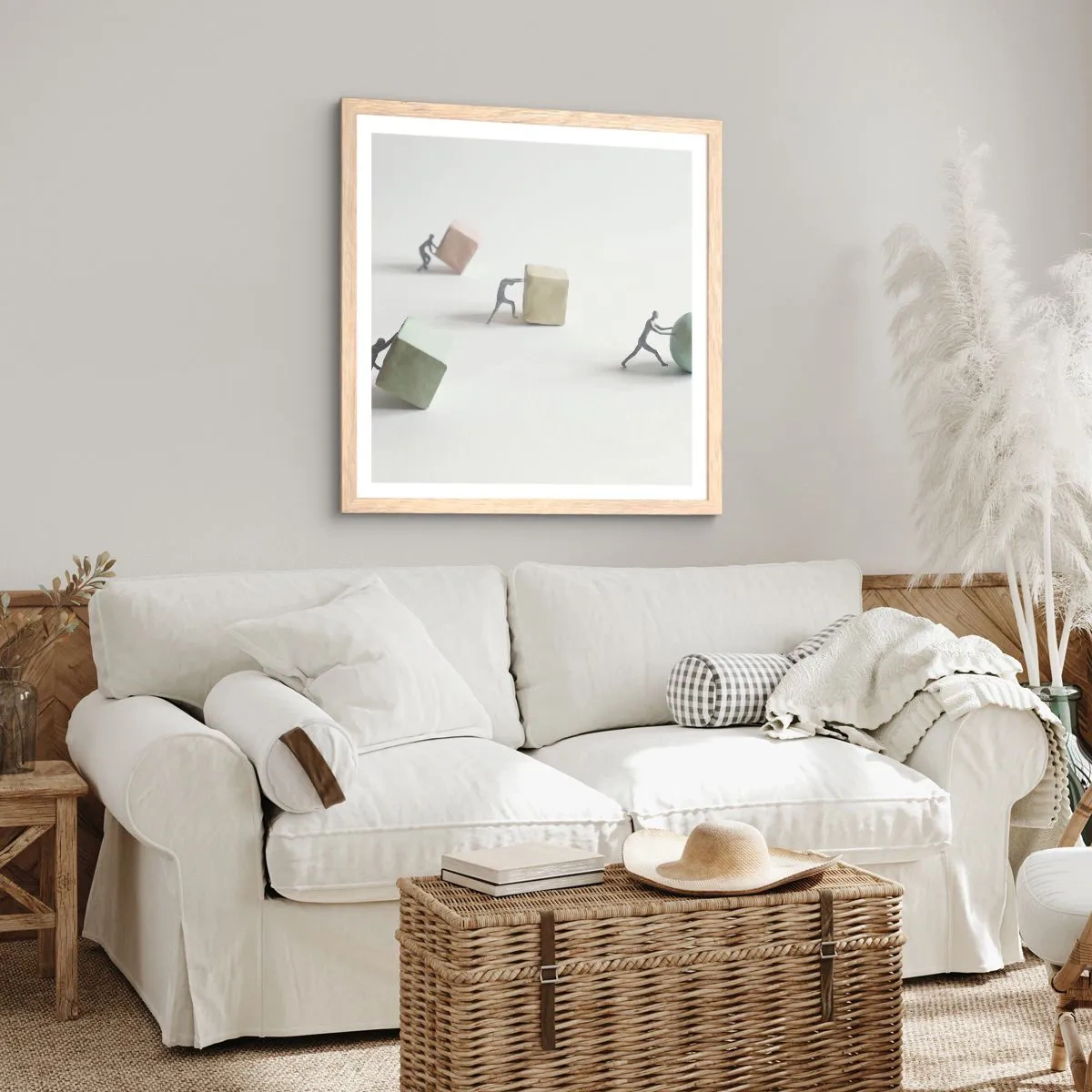 Affiche dans un chêne clair - Poster - Rien que la vie - 60x60 cm