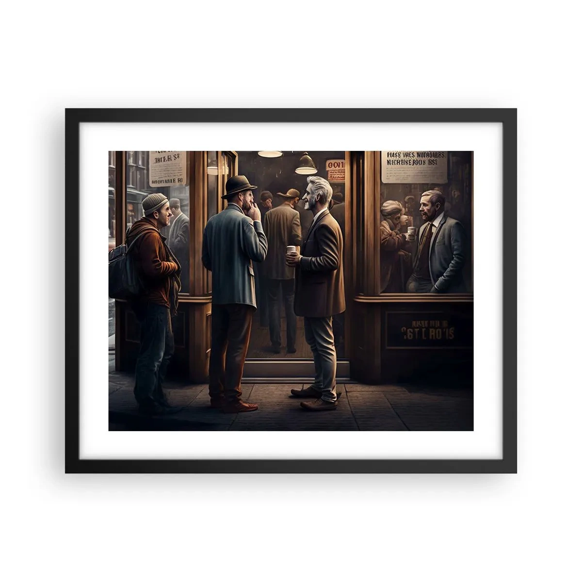 Affiche dans un cadre noir - Poster - Bon moment de la journée - 50x40 cm