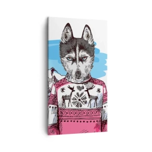 Impression sur toile - Image sur toile - Un loup en laine de mouton - 45x80 cm