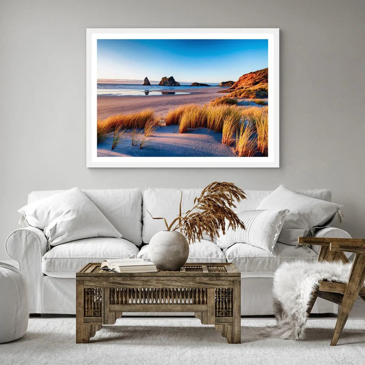 Affiche dans un cadre blanc - Poster - Pour les chercheurs de paix - 60x60 cm