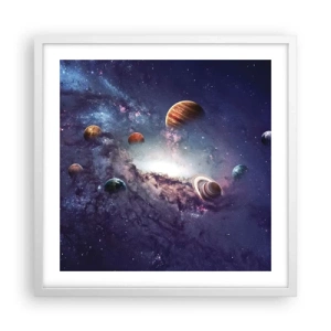Affiche dans un cadre blanc - Poster - Système de danse solaire - 50x50 cm