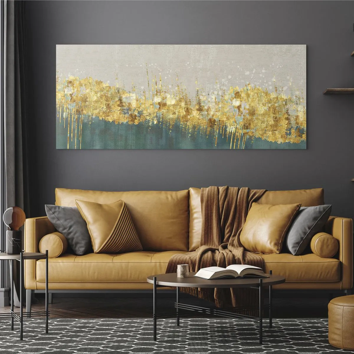 Impression sur verre - Image sur verre - La frontière dorée - 90x30 cm