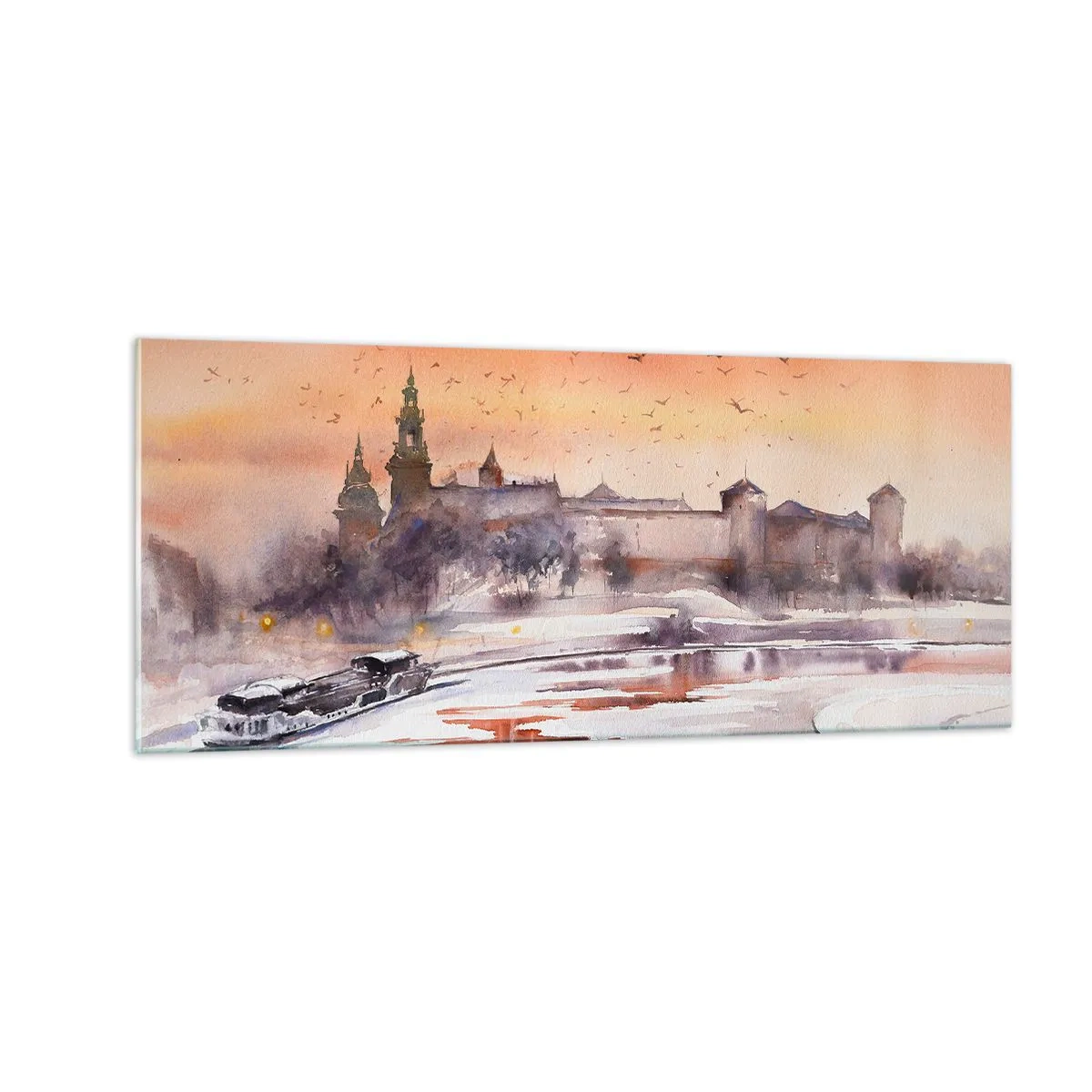 Impression sur verre - Image sur verre - Coucher de soleil royal - 100x40 cm