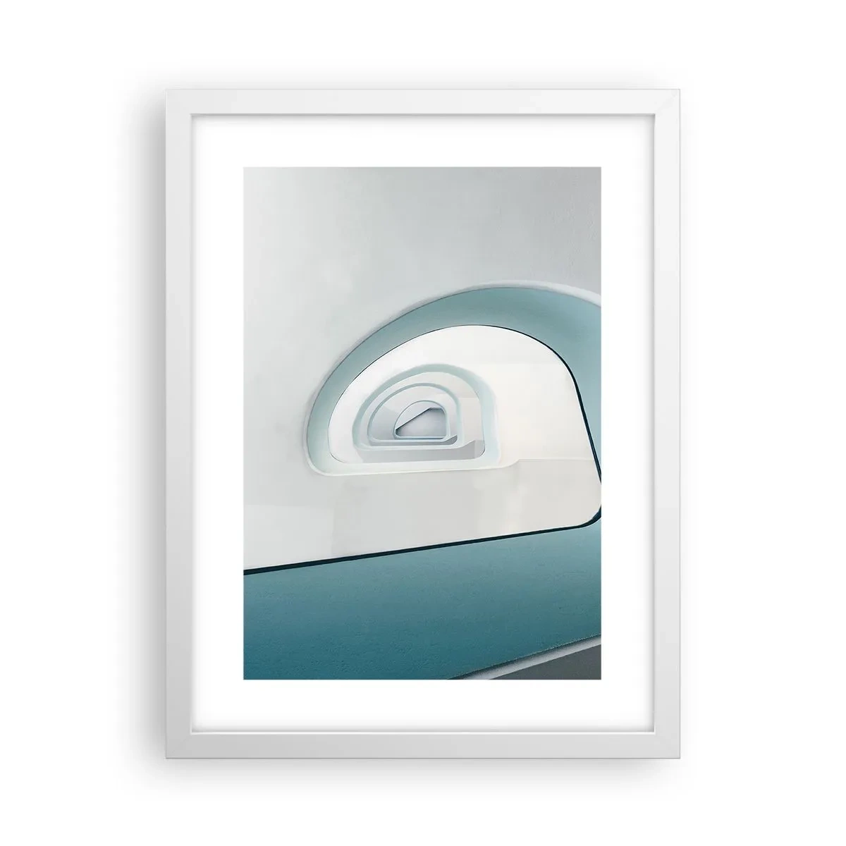 Affiche dans un cadre blanc - Poster - Au profondeur du bleu - 30x40 cm