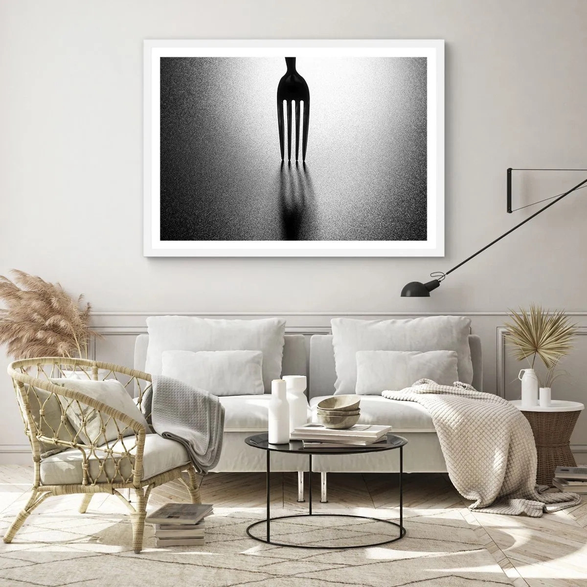 Affiche dans un cadre blanc - Poster - Lumière et ombre - 40x30 cm