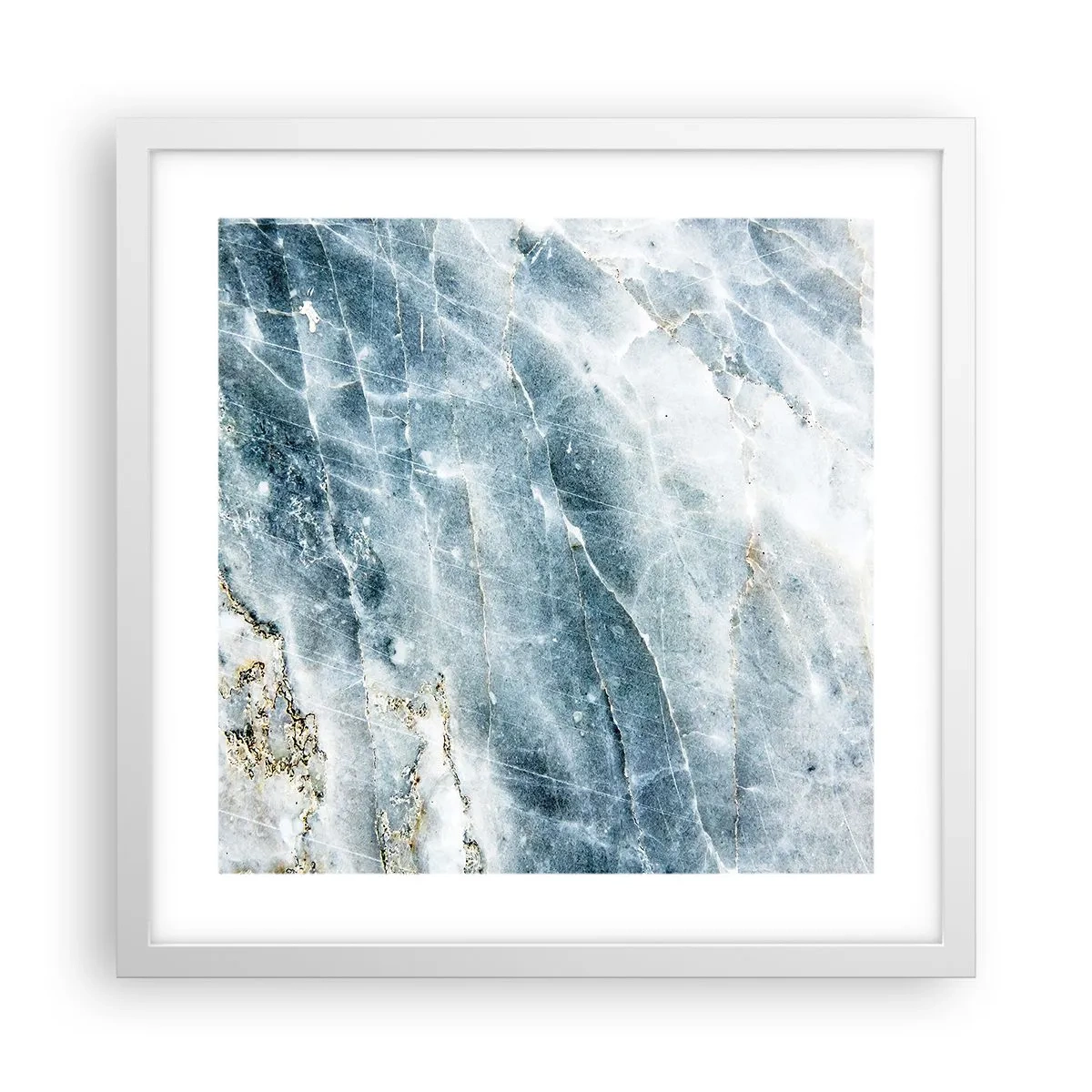 Affiche dans un cadre blanc - Poster - Monde de glace - 40x40 cm