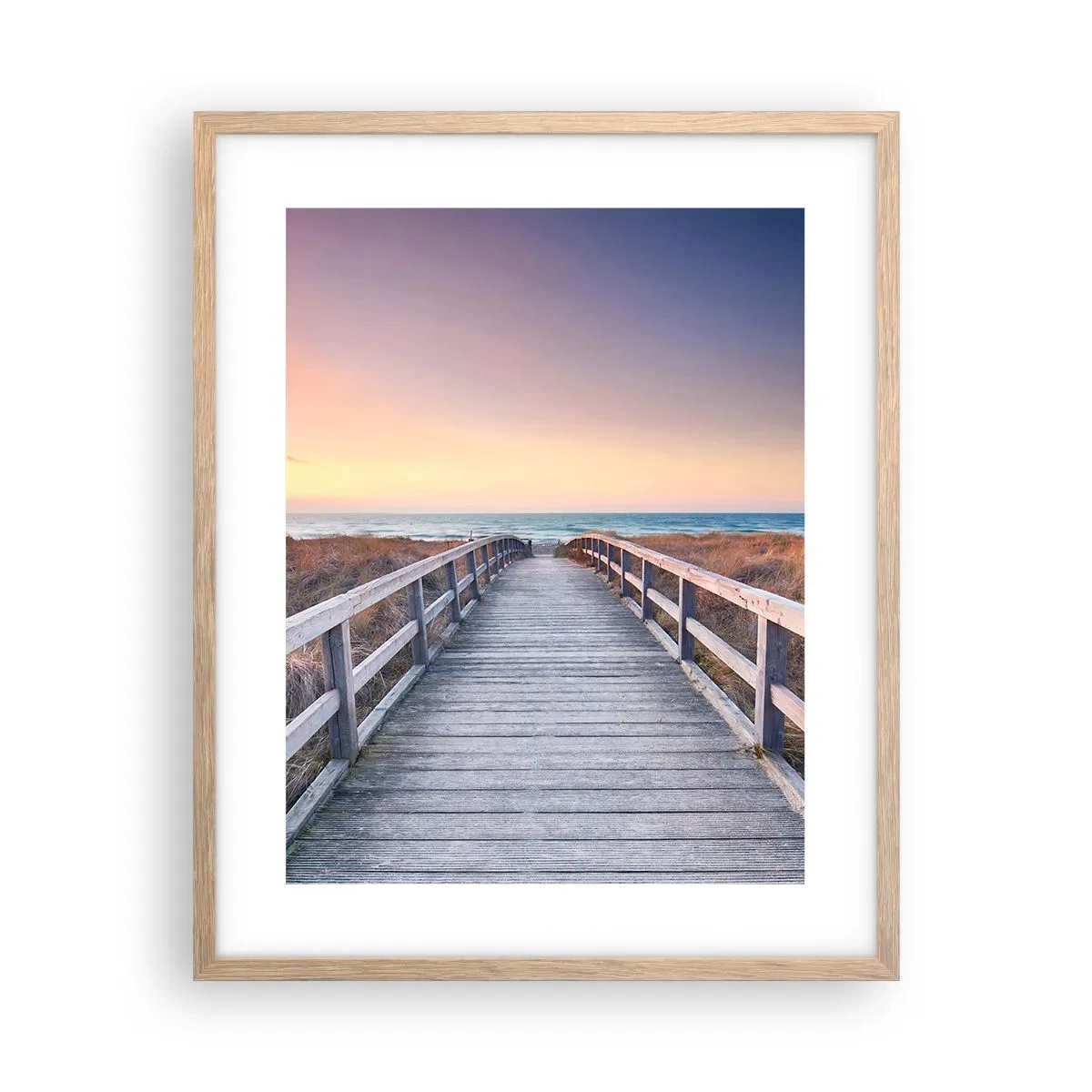 Affiche dans un chêne clair - Poster - Aurore baltique du soir - 40x50 cm