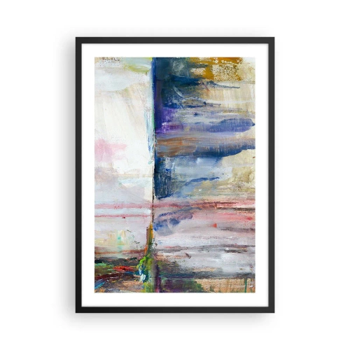 Affiche dans un cadre noir - Poster - Une composition abstraite dans les tons de bleu, beige et rose. - 50x70cm - Impressions et associations colorées - Décoration murale moderne pour le salon et la chambre ARTTOR