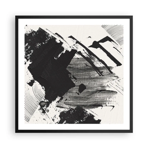 Affiche dans un cadre noir - Poster - Abstraction – expression du noir - 60x60 cm