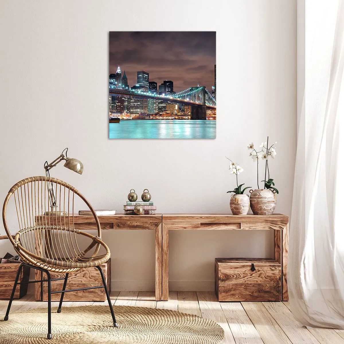 Impression sur toile - Image sur toile - Lumières des grandes villes - 50x50 cm