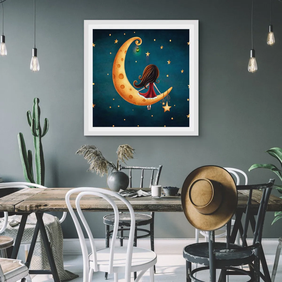 Affiche dans un cadre blanc - Poster - Il était une fois... - 40x40 cm