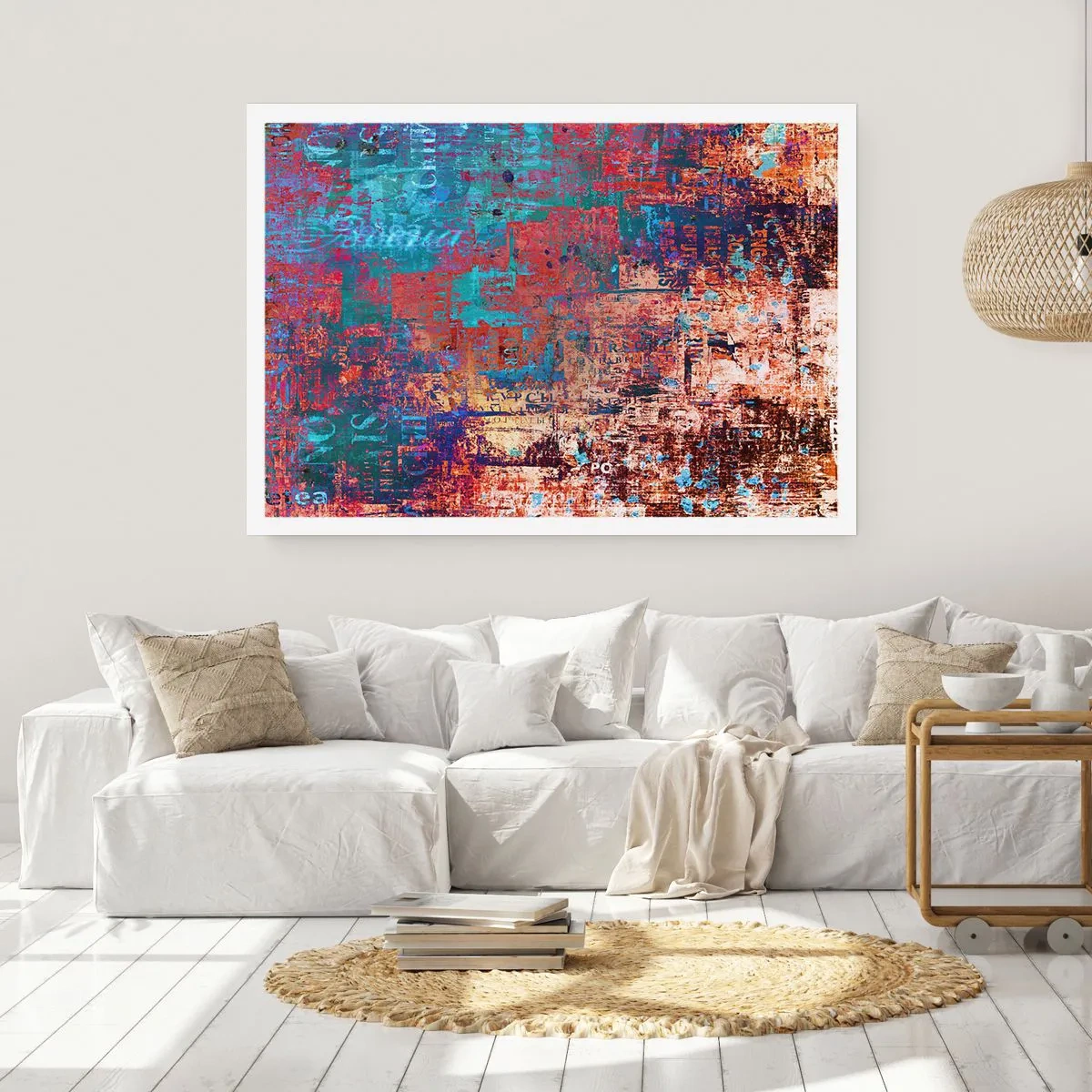 Affiche - Poster - Une composition abstraite avec un mélange de couleurs intenses. - 100x70cm - Mémoire et oubli - Décoration murale moderne pour le salon et la chambre ARTTOR